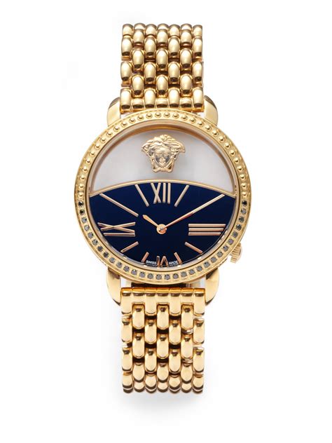 gold watch women versace|Versace watches with diamond.